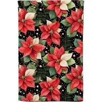 Warren Reed - Designer Poinsettia, Watercolor Style Tea Towel in Red