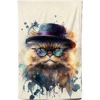 Warren Reed - Designer Persian Cat Splashart Tea Towel