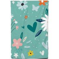 Warren Reed - Designer Garden Summer Flowers Tea Towel in Blue