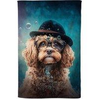Warren Reed - Designer Cavapoo Dog Splashart Tea Towel