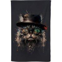 Warren Reed - Designer Maine Coon Cat With GlassesSplashart Tea Towel