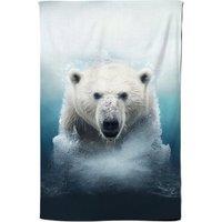 Warren Reed - Designer Polar Bear Splashart Tea Towel in White