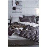 Ezysleep Grey Stripe Printed Duvet Set | Size: Single