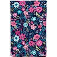 Warren Reed - Designer Cute Colourful Flower Pattern Tea Towel in Blue
