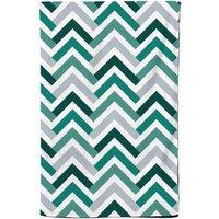 Warren Reed - Designer Geometric Retro Vintage Colored Chevron Pattern Tea Towel in Green