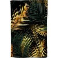 Warren Reed - Designer Golden Palm Leaves Tea Towel in Green