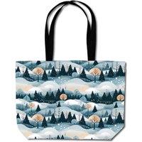 Warren Reed - Designer Dreamy Snowy Christmas Scene Beach Shopper Tote Bag in White
