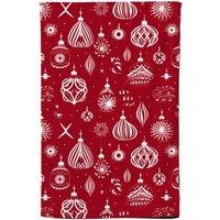 Warren Reed - Designer Red Christmas Decorations Pattern Tea Towel
