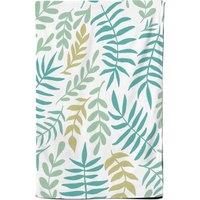 Warren Reed - Designer Multicolor Leafs & Branches Tea Towel in Green