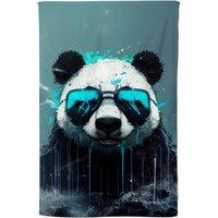 Warren Reed - Designer Panda With Blue Glasses Splashart Tea Towel