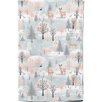 Warren Reed - Designer Whimsical Christmas Winter Wonderland Tea Towel in Blue