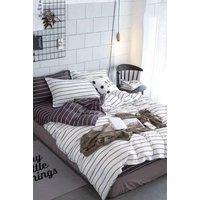 Ezysleep Pinstripe Printed Duvet Set in White | Size: King