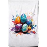 Warren Reed - Designer Abstract Expressionist watercolor Easter eggs Tea Towel