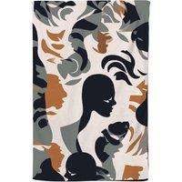 Warren Reed - Designer Abstract Grey Brown Silhouette Tea Towel