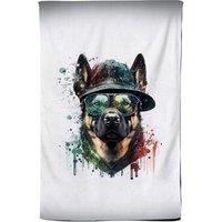 Warren Reed - Designer German Shepherd Splashart Tea Towel