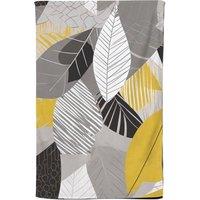 Warren Reed - Designer Grey Yellow Autumn Leaves Tea Towel