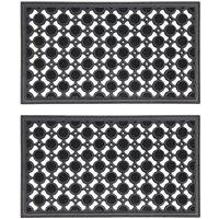 JVL Elipses Circles Rubber Doormat 40x70 x 2 pack