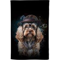 Warren Reed - Designer Cockapoo Dog With Glasses Splashart Tea Towel