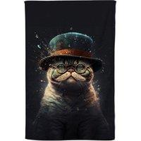 Warren Reed - Designer Shorthair Cat Splashart Tea Towel