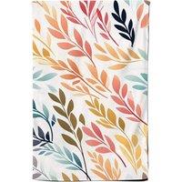 Warren Reed - Designer Colouful Sping Leaves Tea Towel in Orange
