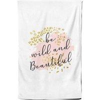 Warren Reed - Designer Be Wild & Beautiful Tea Towel in Pink