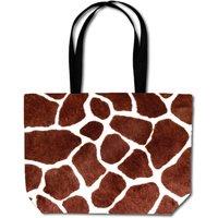 Warren Reed - Designer Giraffe Spots Print Beach Shopper Tote Bag in Brown