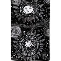 Warren Reed - Designer Moon & Sun White Black Tea Towel