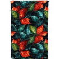 Warren Reed - Designer Christmas Watercolour Holly Leaf Tea Towel in Red