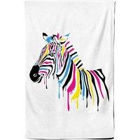 Warren Reed - Designer Multi Coloured Zebra Tea Towel in Pink