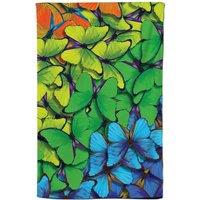 Warren Reed - Designer Multicoloured Butterflies Tea Towel in Green