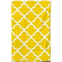 Warren Reed - Designer Geometric Yellow Quatrefoil Wave Tea Towel