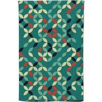 Warren Reed - Designer Geometric Pattern Design Tea Towel in Green