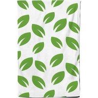Warren Reed - Designer Leaves Pattern Tea Towel in Green