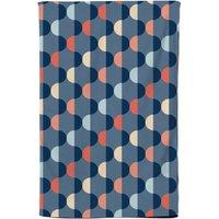 Warren Reed - Designer Geometric Pattern Tea Towel in Blue