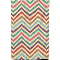 Warren Reed - Designer Geometric Vintage Colored Chevron Pattern Tea Towel in Green