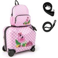 Kids Luggage Set 18" Ride-on & Carry-on & Sit-on Suitcase & 12" Backpack Set