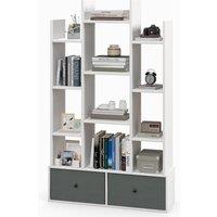 Costway 12 Tier Bookshelf Open Storage Wood Bookcase Organizer Display Shelf in White