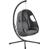 LIVIVO Hanging Swing Chair with Foldable Design in Grey
