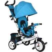 HOMCOM Girl's 6 in 1 Kids Trike Push Bike w/ Push Handle, Canopy for 1-5 Years in Blue
