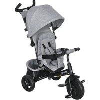 HOMCOM Girl's 6 in 1 Kids Trike Push Bike w/ Push Handle, Canopy for 1-5 Years in Grey