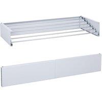 Gr8 Home Wall Mounted Telescopic Drying Rack Clothes Towel Airer Folding Laundry Dryer in White