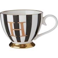 Orsina Regal Design Duchess H Letter Monogram Mug, Personalized Coffee Mug For Kitchen, Durable Mug For Breakfast in Black