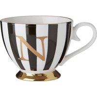 Orsina Personalized Duchess N Letter Monogram Mug, Regal Design Coffee Mug For Kitchen, Durable Mug For Breakfast in Black