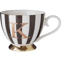 Orsina Regal Design Duchess K Letter Monogram Mug, Personalized Coffee Mug For Kitchen, Durable Mug For Breakfast in Black