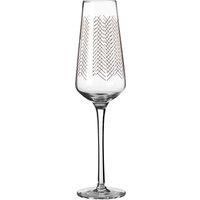 Orsina Set of 4 Champagne Flutes Glass, Bubble-Preserving Champagne Stemware With Gold Graphics, Hand Blown Glasses in Clear