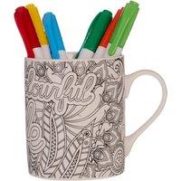 Orsina Live A Colourful Life Bone China Mug With Floral Design, Home Decor Cup, Ideal as a Decorative Coffee Mug