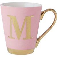 Orsina Stylish Pink Frosted Deco M Letter Monogram Mug, Personalized Mug For Kitchen, Durable Mug For Breakfast