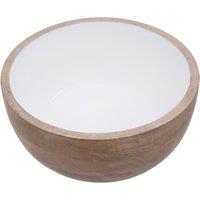 Orsina Kara Round Wooden Bowl in Beige