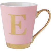 Orsina Personalized Pink Frosted Deco E Letter Monogram Mug, Stylish Mug For Kitchen, Durable Mug For Breakfast