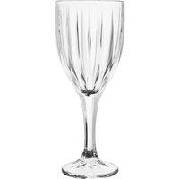 Orsina Set of 4 Crystal Wine Glasses, Fluted Goblets, Clear Stemware, Ribbed Wine Cups For Bar Top, & Table Decor